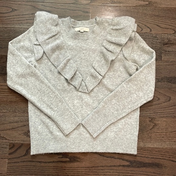 LOFT Ruffle Yoke Sweater - Picture 2 of 3